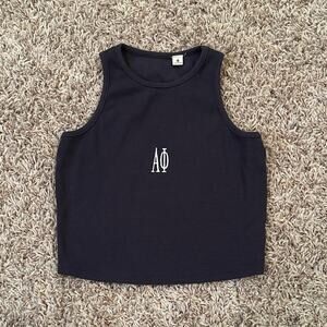 Alpha Phi Greek Letter Gray Cropped Tank